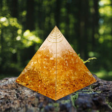 Load image into Gallery viewer, Gold Leaf Orgone Pyramid | Boost Fortune