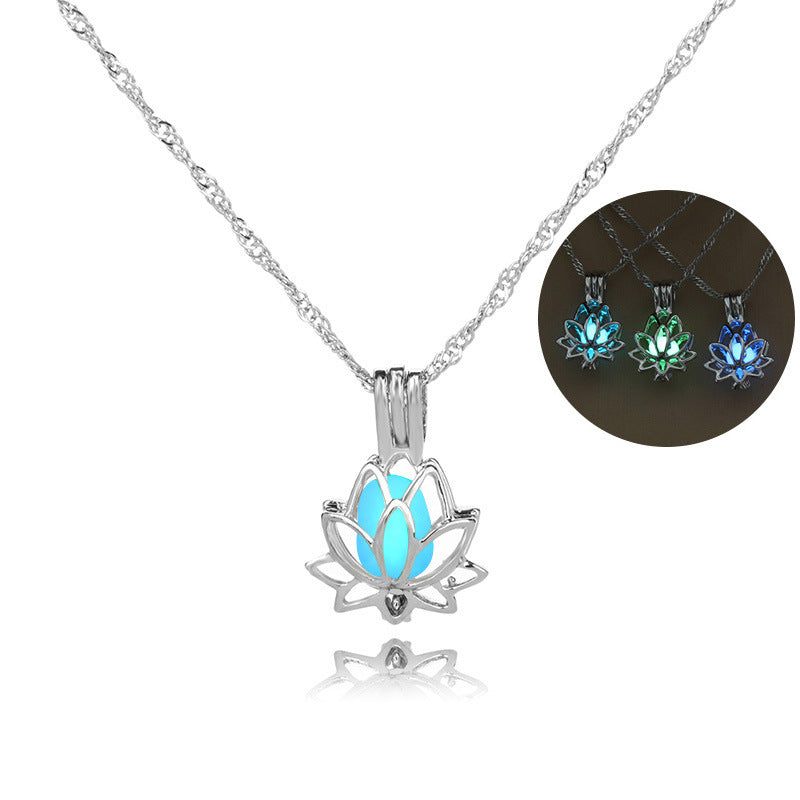 Night Glowing Lotus Pendant