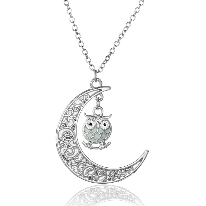 Dark-Glow Owl & Luna Pendant