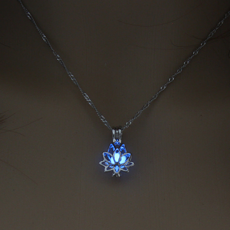 Night Glowing Lotus Pendant