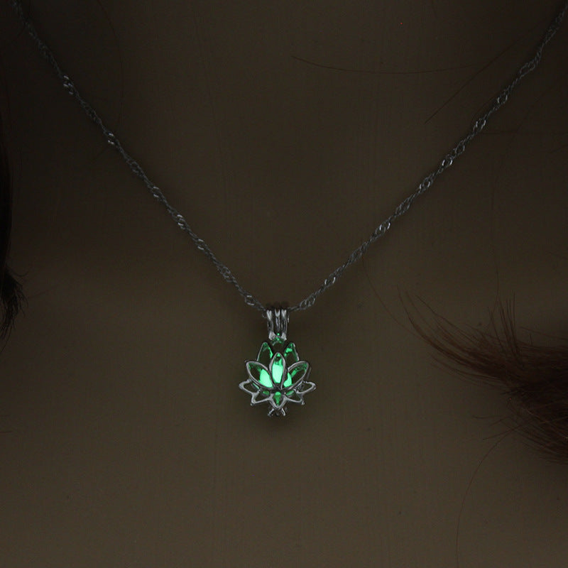 Night Glowing Lotus Pendant
