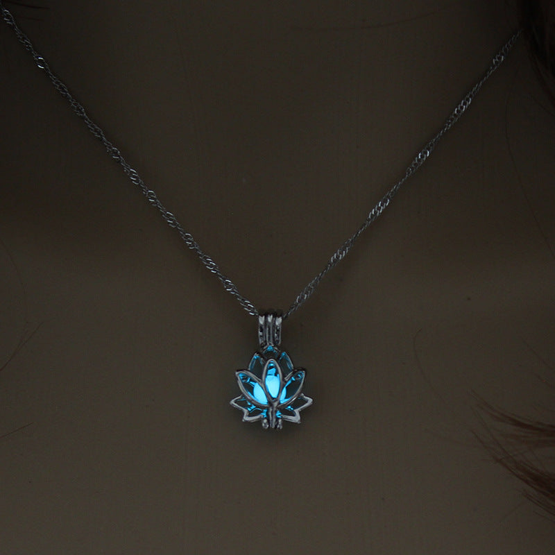 Night Glowing Lotus Pendant