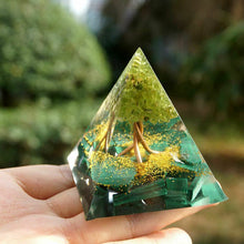 Load image into Gallery viewer, Peridot Tree Orgone Pyramid
