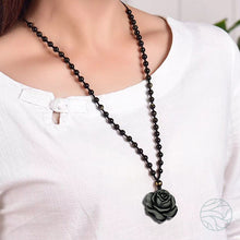 Load image into Gallery viewer, Obsidian Rose Pendant
