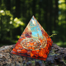 Load image into Gallery viewer, Orgone Circle Pyramid | Red Root

