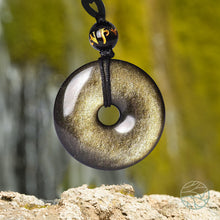 Load image into Gallery viewer, Gold Obsidian Pendant | Dissolve Blocks to Manifesting Desires
