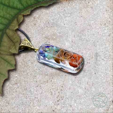 Orgone Seven Chakra Pendant
