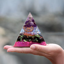 Load image into Gallery viewer, Aquamarine's Courage Orgone Pyramid
