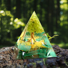 Load image into Gallery viewer, Peridot Tree Orgone Pyramid
