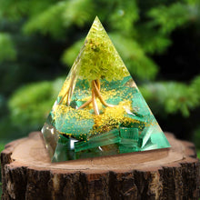 Load image into Gallery viewer, Peridot Tree Orgone Pyramid
