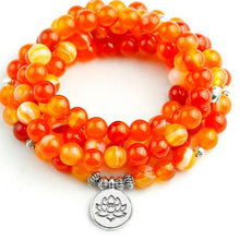 Load image into Gallery viewer, Yellow Agate Lotus Mala
