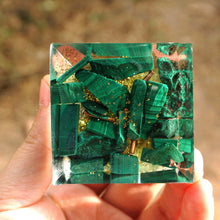 Load image into Gallery viewer, Peridot Tree Orgone Pyramid

