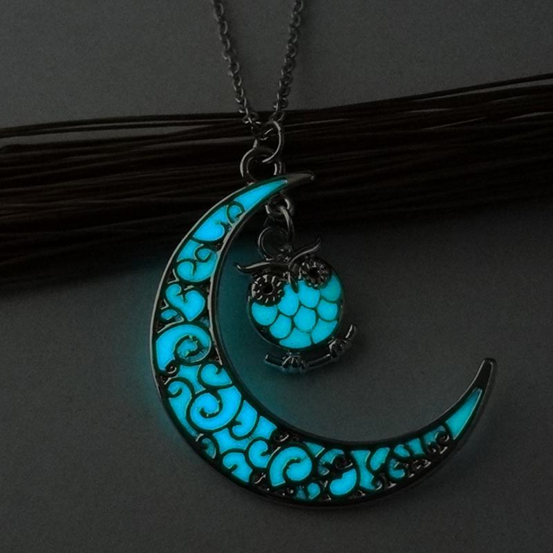 Dark-Glow Owl & Luna Pendant
