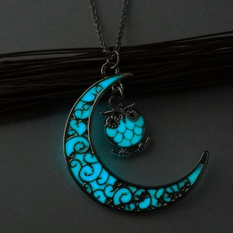 Dark-Glow Owl & Luna Pendant