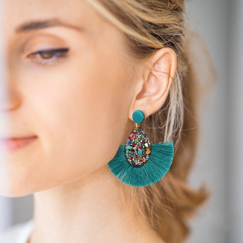 Natural Stone Tassels Earrings