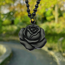 Load image into Gallery viewer, Obsidian Rose Pendant
