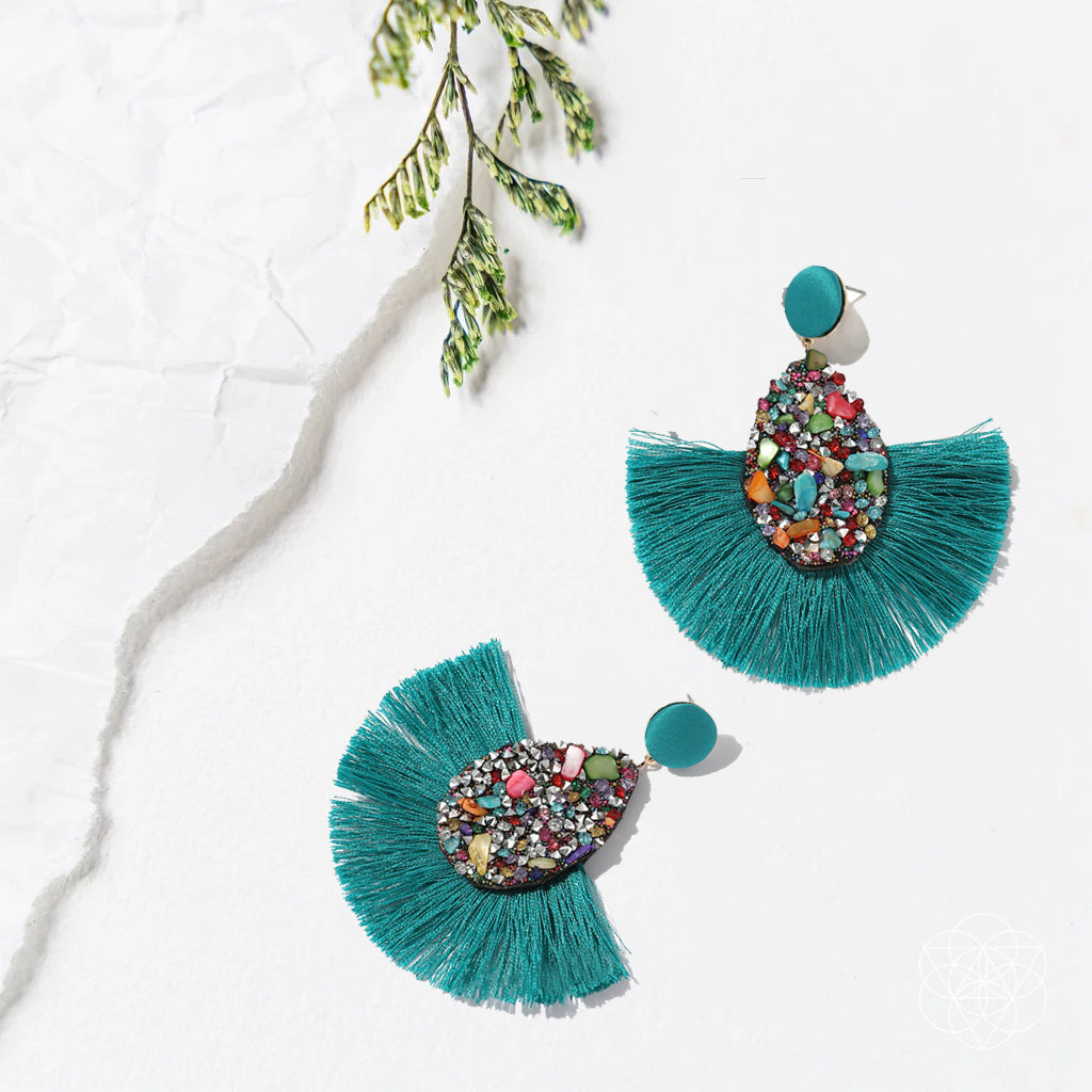 Natural Stone Tassels Earrings