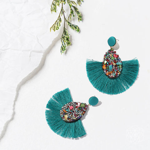 Natural Stone Tassels Earrings