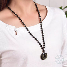 Load image into Gallery viewer, Gold Obsidian Pendant | Dissolve Blocks to Manifesting Desires
