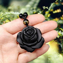Load image into Gallery viewer, Obsidian Rose Pendant
