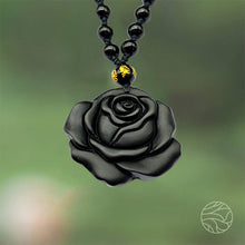 Load image into Gallery viewer, Obsidian Rose Pendant
