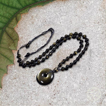 Load image into Gallery viewer, Gold Obsidian Pendant | Dissolve Blocks to Manifesting Desires
