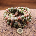 Red-Green Agate Mala