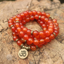 Load image into Gallery viewer, Red Agate Lotus Mala
