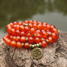 Load image into Gallery viewer, Red Agate Lotus Mala
