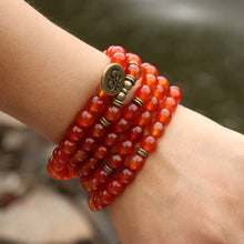 Load image into Gallery viewer, Red Agate Lotus Mala
