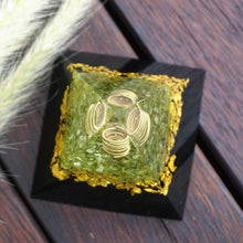 Load image into Gallery viewer, Peridot Cleansing Orgone Pyramid

