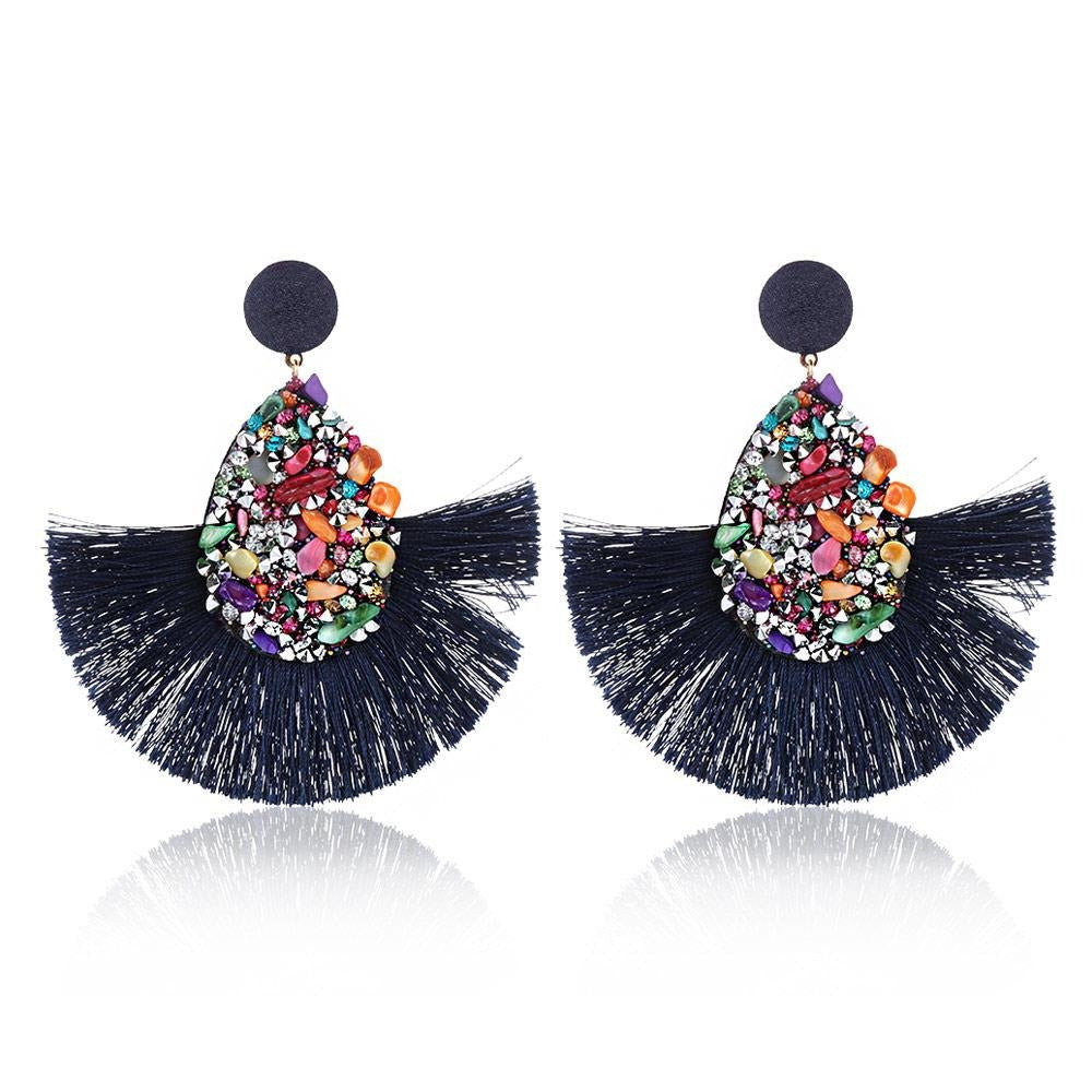 Natural Stone Tassels Earrings