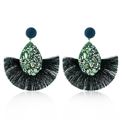Natural Stone Tassels Earrings