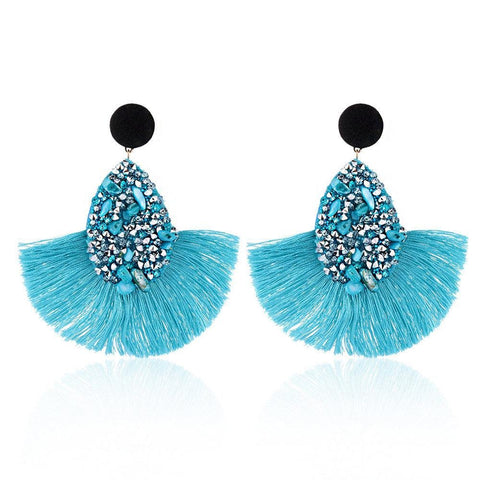 Natural Stone Tassels Earrings