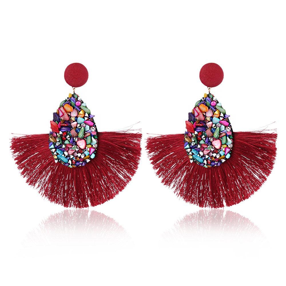 Natural Stone Tassels Earrings