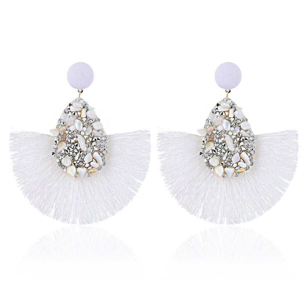 Natural Stone Tassels Earrings