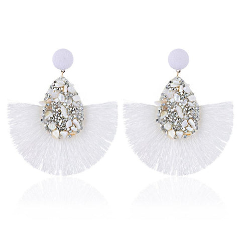 Natural Stone Tassels Earrings