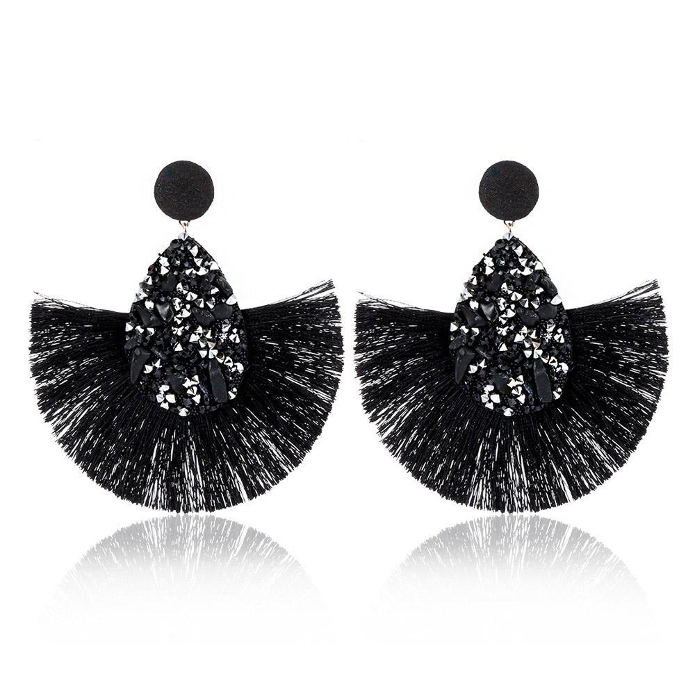 Natural Stone Tassels Earrings