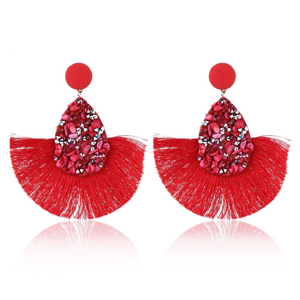 Natural Stone Tassels Earrings