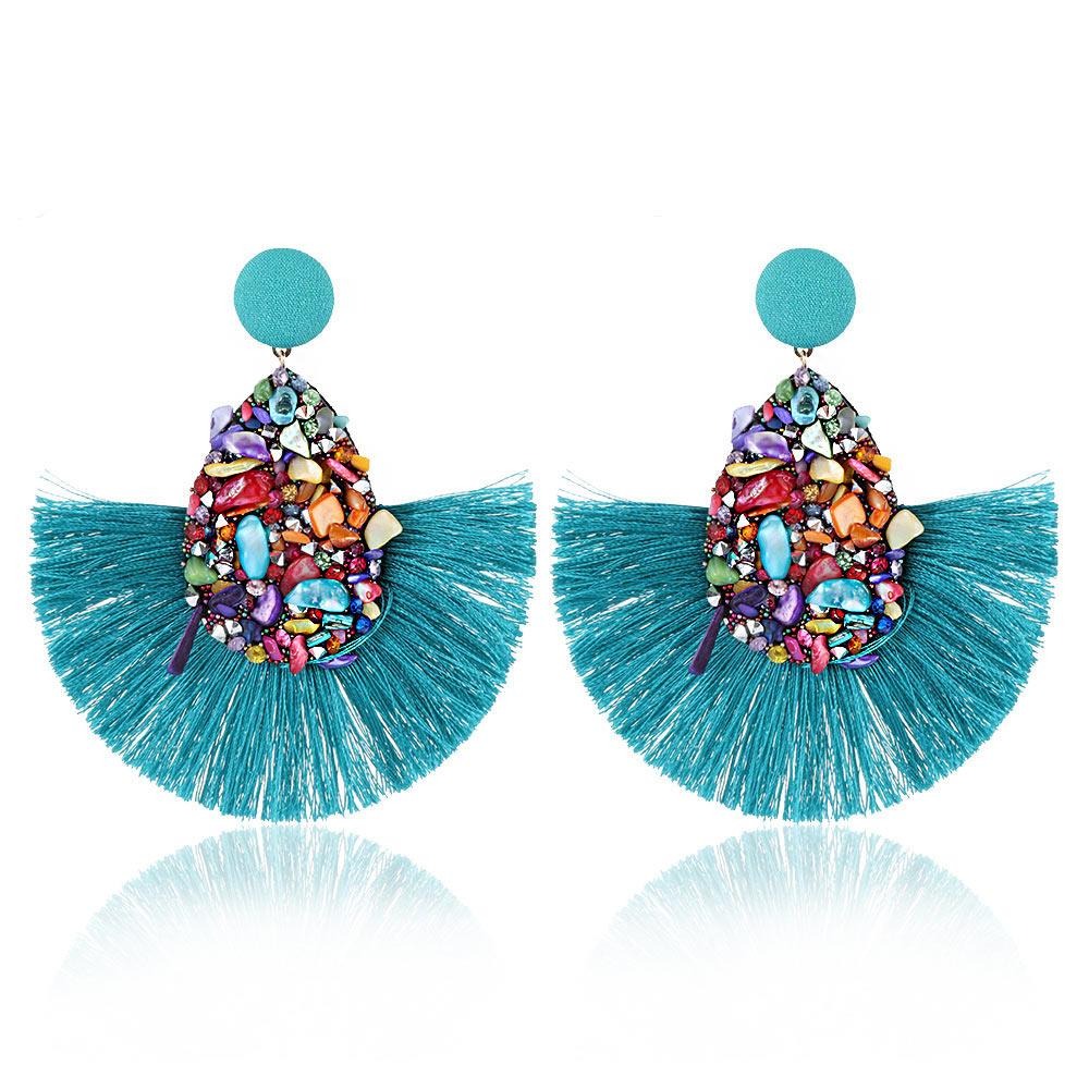 Natural Stone Tassels Earrings