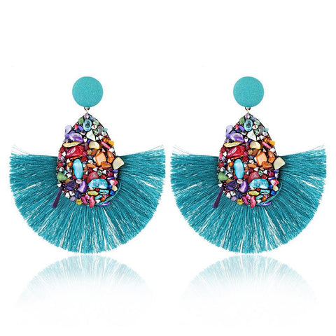 Natural Stone Tassels Earrings