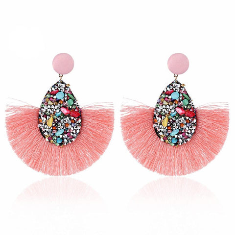 Natural Stone Tassels Earrings
