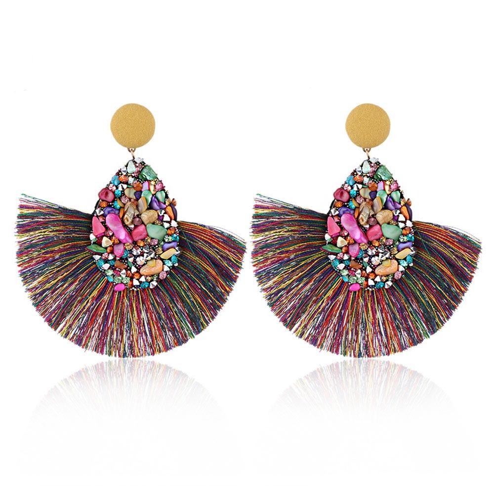 Natural Stone Tassels Earrings