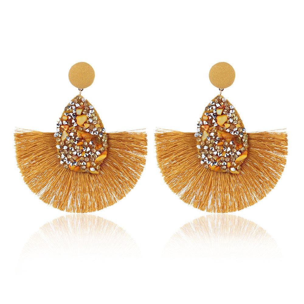 Natural Stone Tassels Earrings
