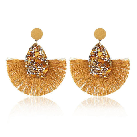 Natural Stone Tassels Earrings