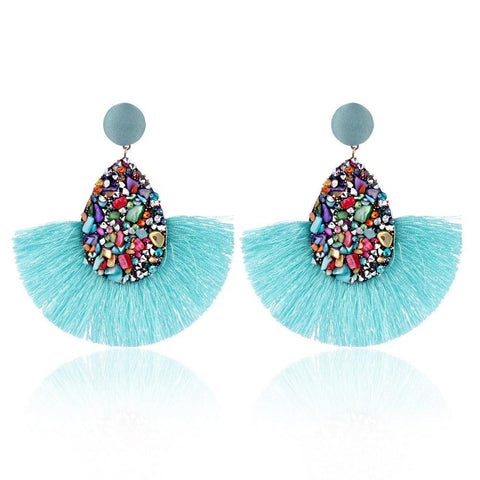 Natural Stone Tassels Earrings