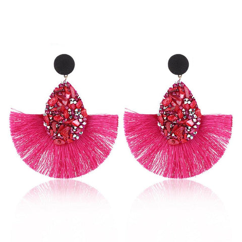 Natural Stone Tassels Earrings