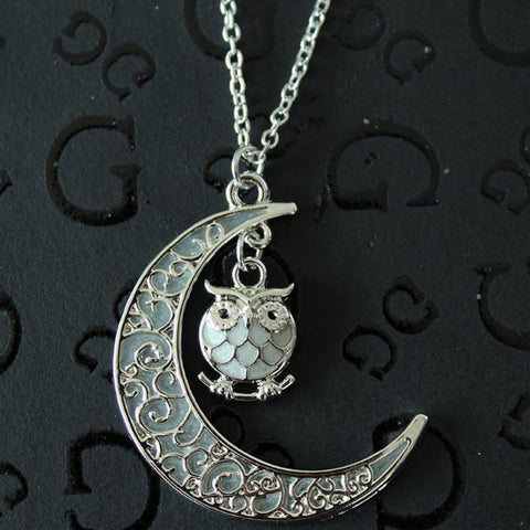 Dark-Glow Owl & Luna Pendant